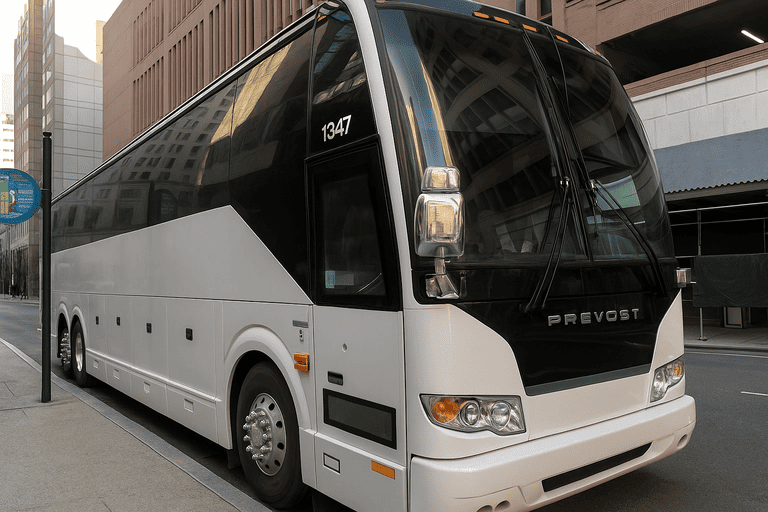 a Charter Bus Rental Queens coach bus