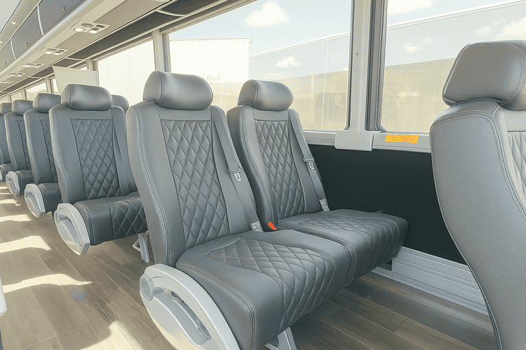 interior of Charter Bus Rental Queens charter bus